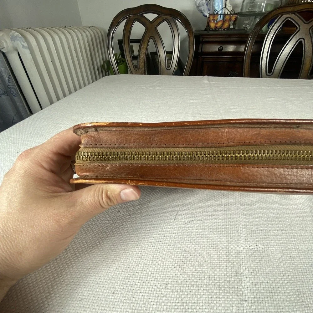 Vintage Meeker Men's Travel Shoe Shine Kit Case Leather Japan Brush Box Set 70s‎